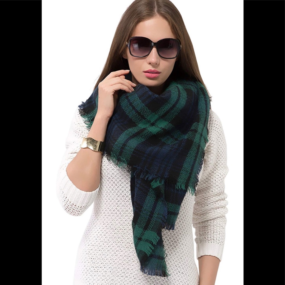 Plaid  Scarf Women Big Square Long Scarves Warm